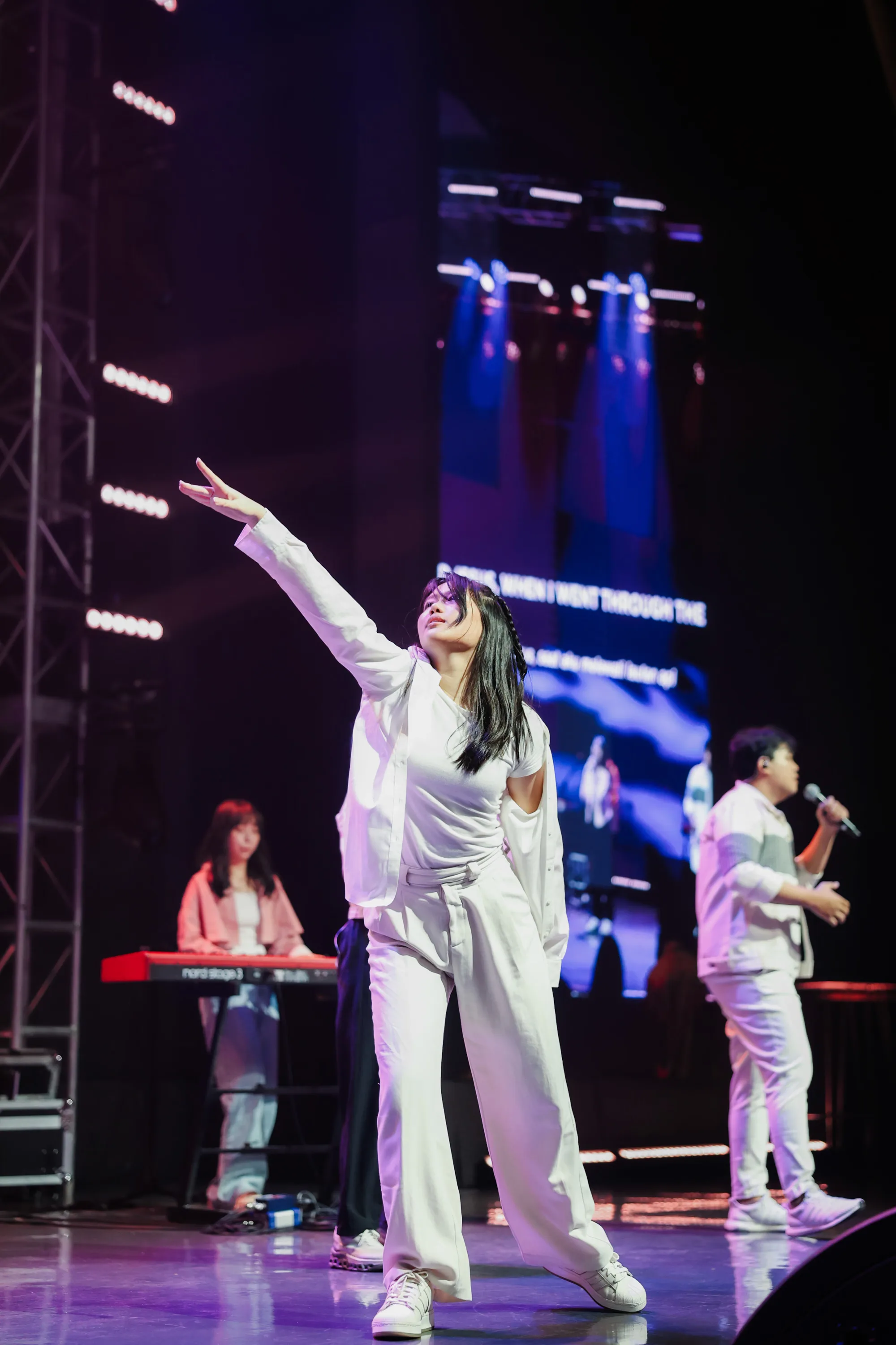 Worship team on stage